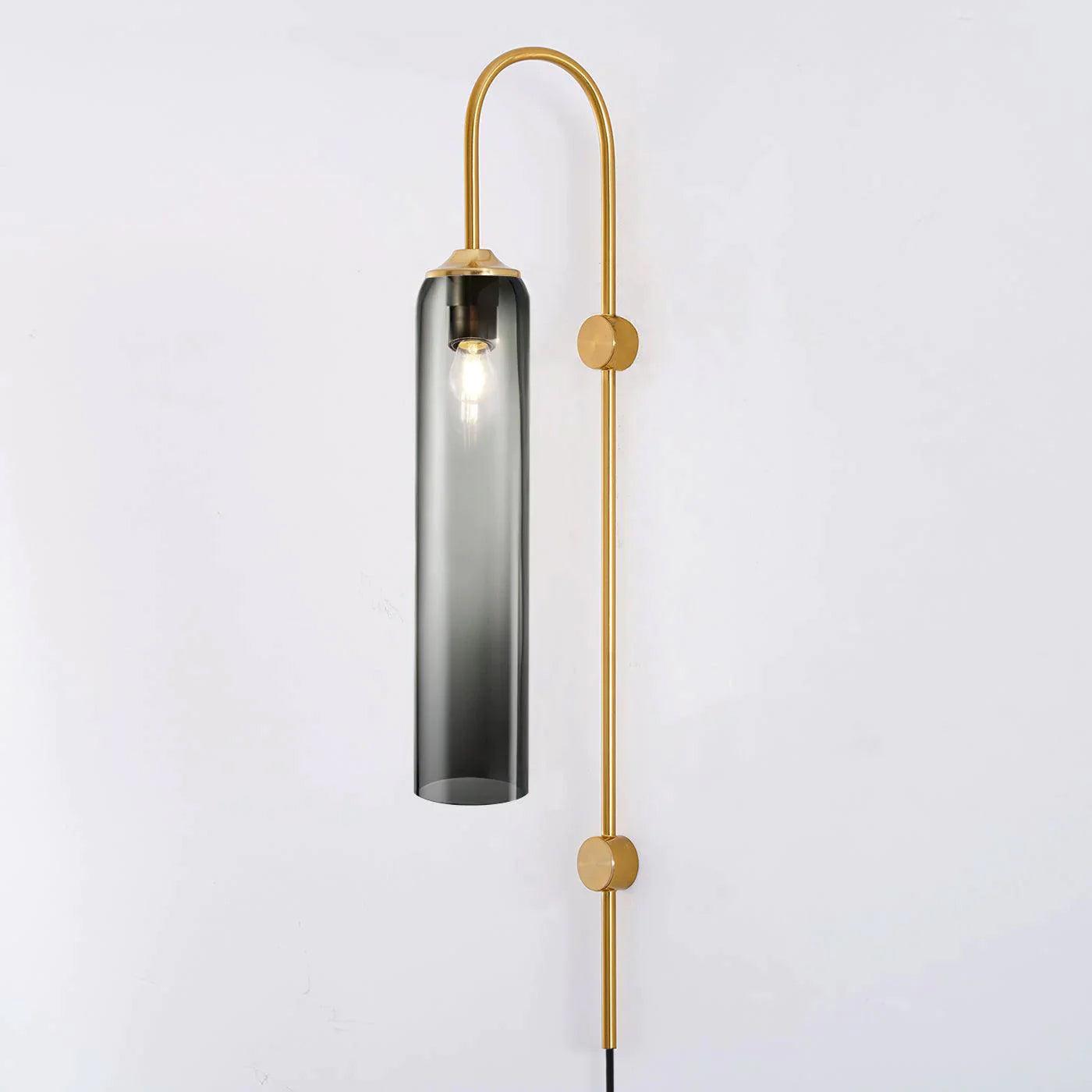 Sleek Glass Plug-In Wall Lamp with Adjustable Brightness & Easy Instal