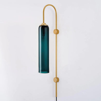 Sleek Glass Plug-In Wall Lamp with Adjustable Brightness & Easy Instal