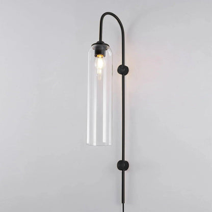 Sleek Glass Plug-In Wall Lamp with Adjustable Brightness & Easy Instal