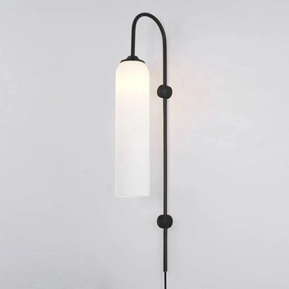 Sleek Glass Plug-In Wall Lamp with Adjustable Brightness & Easy Instal