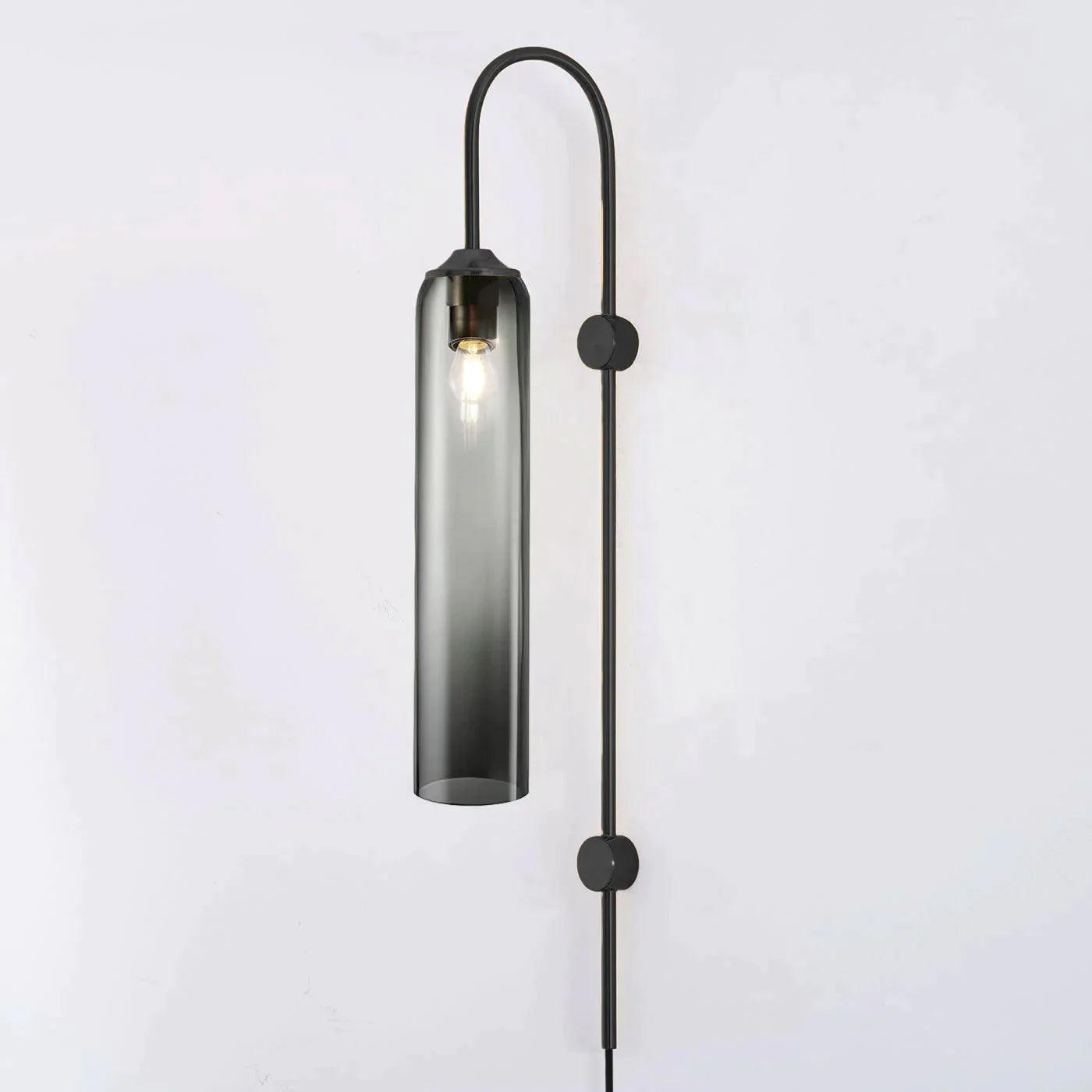 Sleek Glass Plug-In Wall Lamp with Adjustable Brightness & Easy Instal