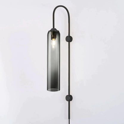 Sleek Glass Plug-In Wall Lamp with Adjustable Brightness & Easy Instal