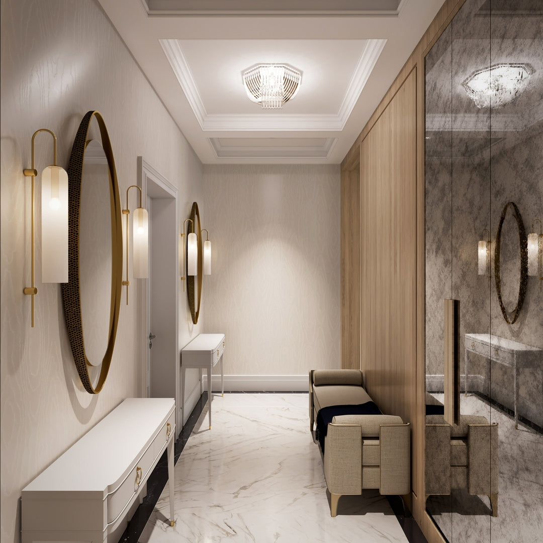 Sleek Modern Glass Wall Lamp with Adjustable Brightness & Energy Effic