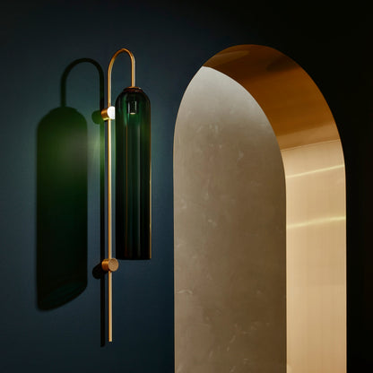 Sleek Modern Glass Wall Lamp with Adjustable Brightness & Energy Effic