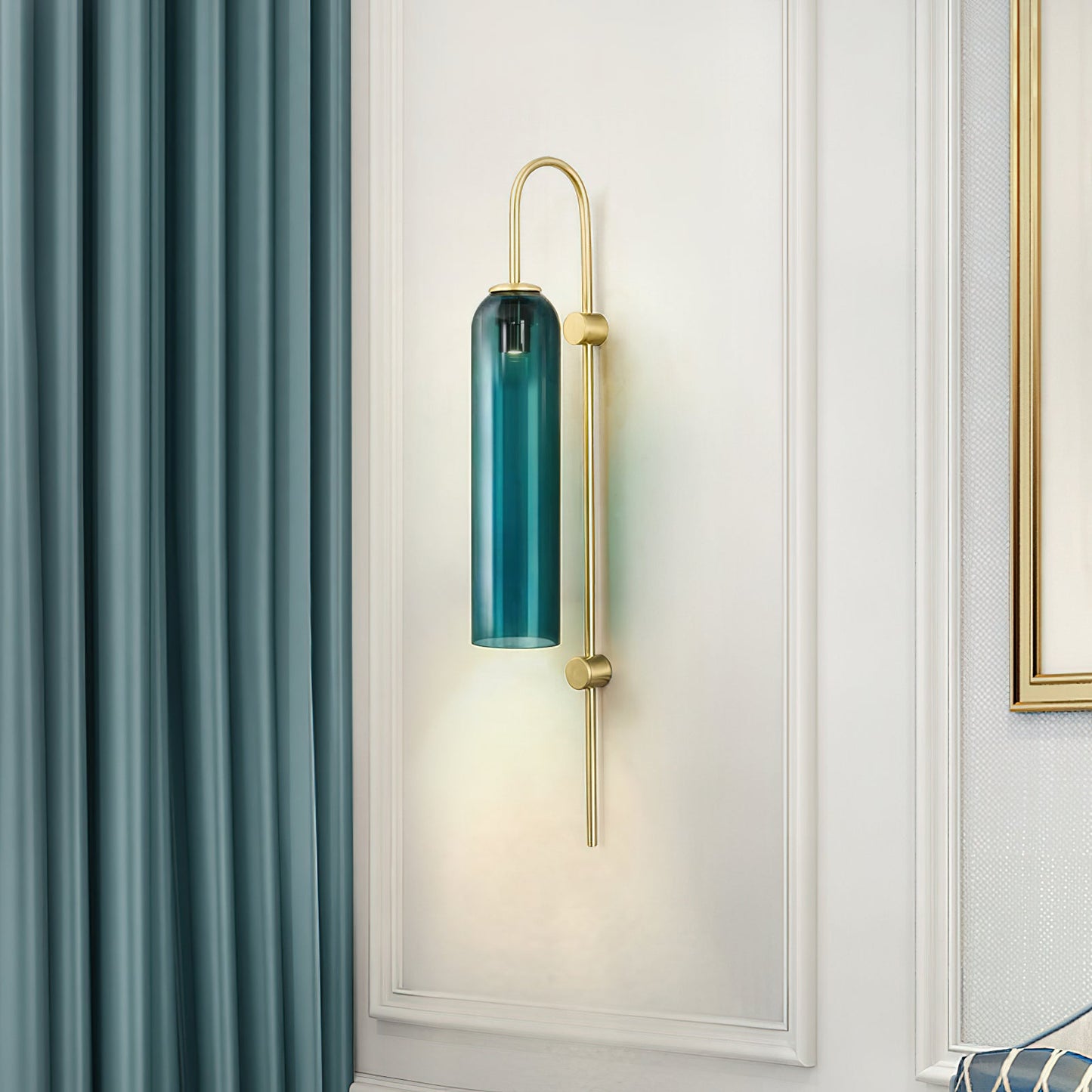 Sleek Modern Glass Wall Lamp with Adjustable Brightness & Energy Effic