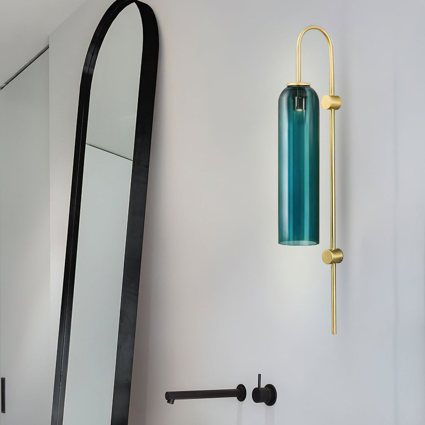 Sleek Modern Glass Wall Lamp with Adjustable Brightness & Energy Effic