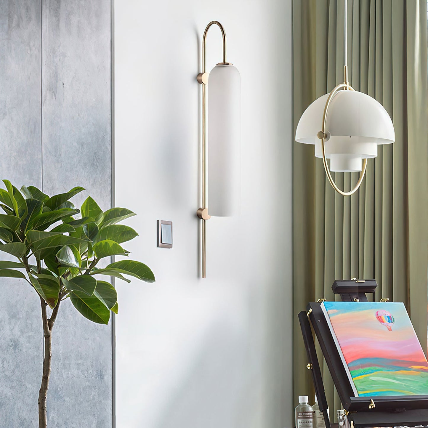 Sleek Modern Glass Wall Lamp with Adjustable Brightness & Energy Effic
