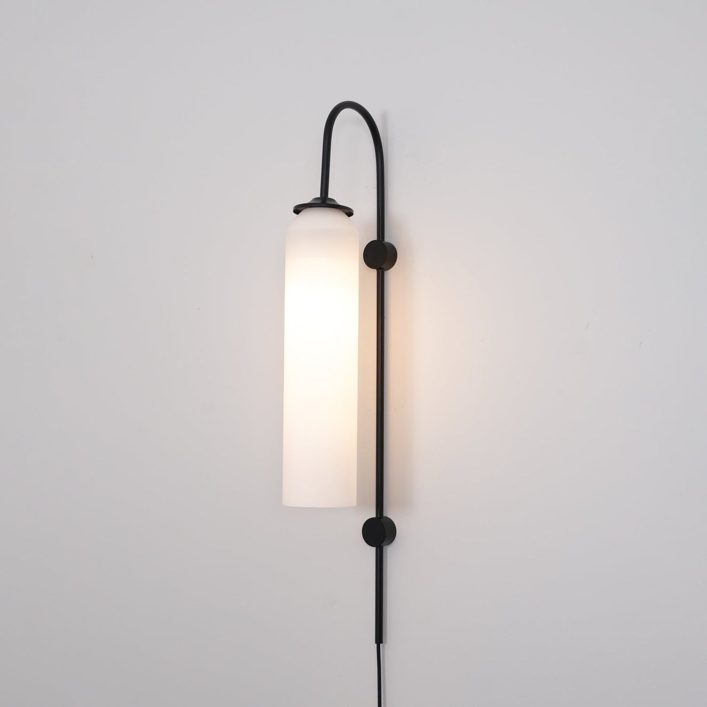 Sleek Glass Plug-In Wall Lamp with Adjustable Brightness & Easy Instal