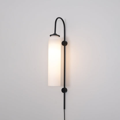 Sleek Glass Plug-In Wall Lamp with Adjustable Brightness & Easy Instal