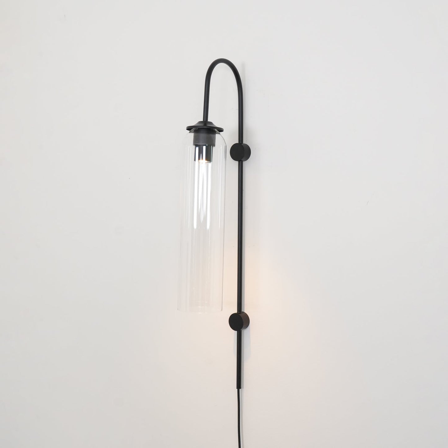 Sleek Glass Plug-In Wall Lamp with Adjustable Brightness & Easy Instal