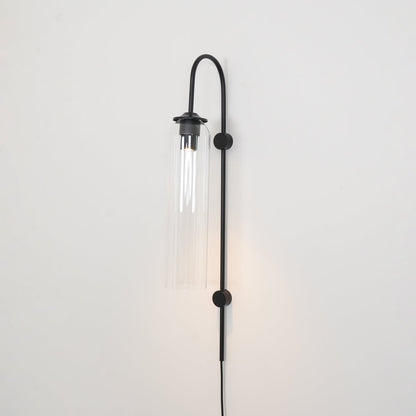 Sleek Glass Plug-In Wall Lamp with Adjustable Brightness & Easy Instal