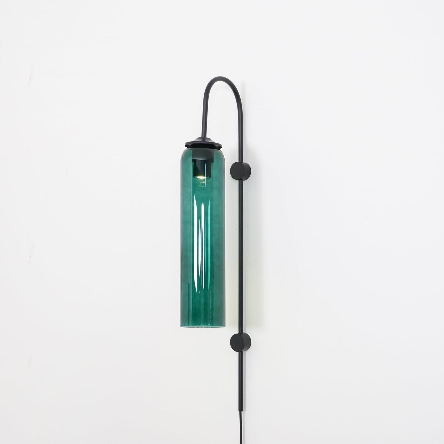 Sleek Glass Plug-In Wall Lamp with Adjustable Brightness & Easy Instal