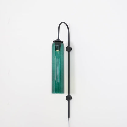 Sleek Glass Plug-In Wall Lamp with Adjustable Brightness & Easy Instal