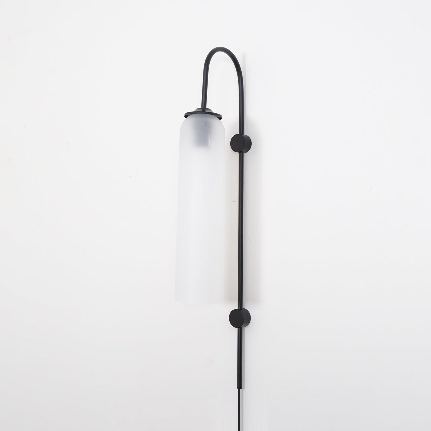 Sleek Glass Plug-In Wall Lamp with Adjustable Brightness & Easy Instal