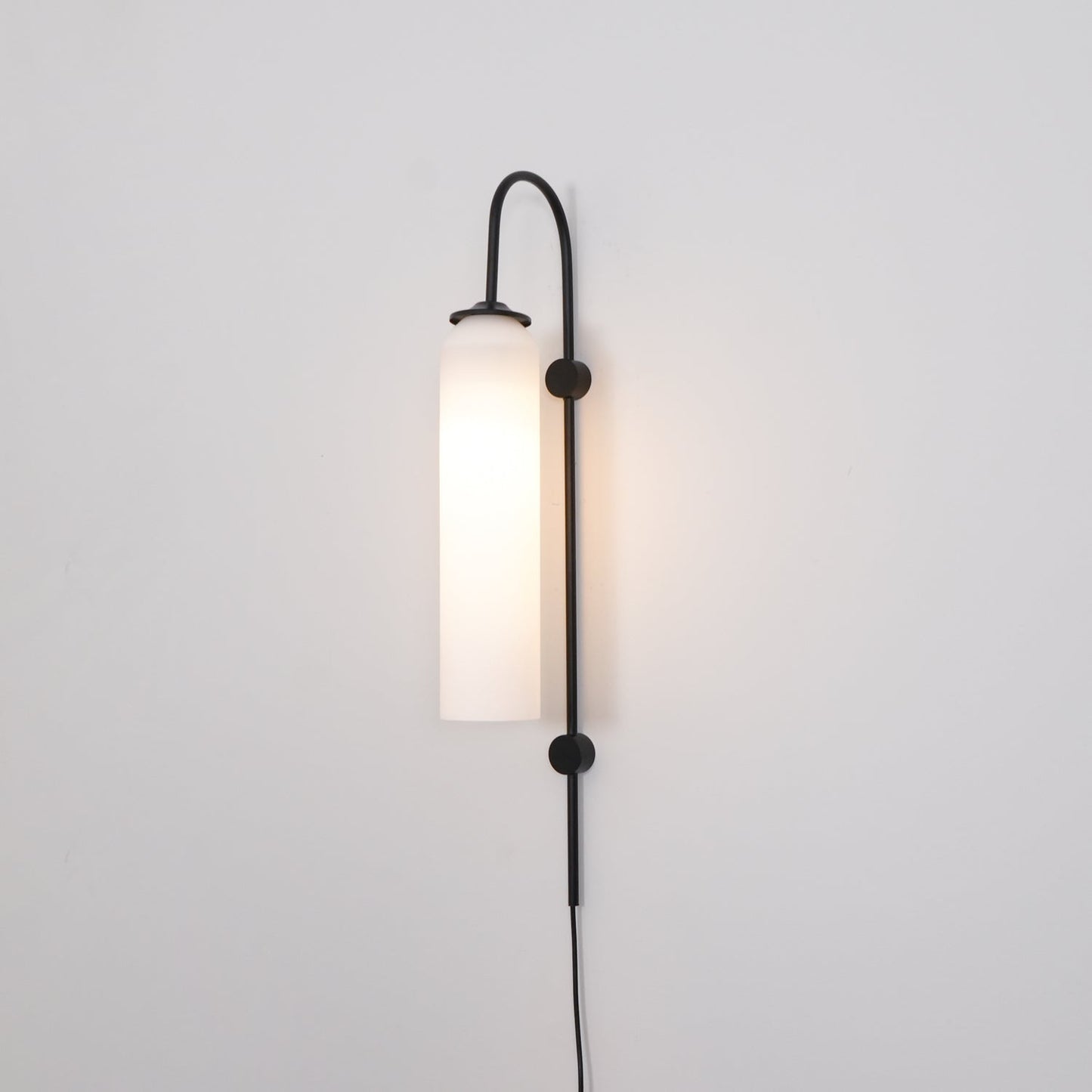 Sleek Glass Plug-In Wall Lamp with Adjustable Brightness & Easy Instal