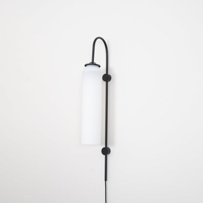 Sleek Glass Plug-In Wall Lamp with Adjustable Brightness & Easy Instal