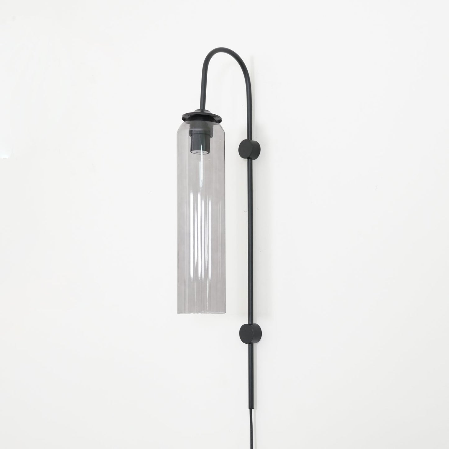 Sleek Glass Plug-In Wall Lamp with Adjustable Brightness & Easy Instal
