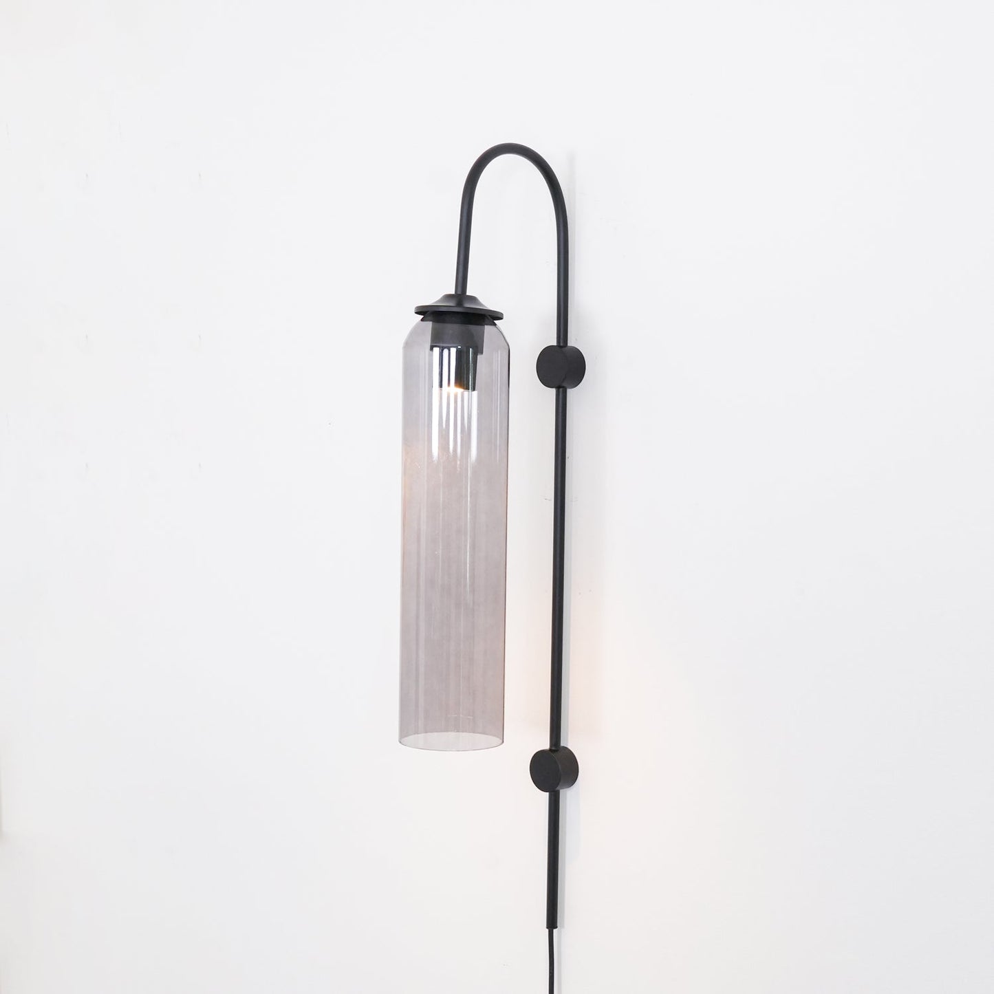 Sleek Glass Plug-In Wall Lamp with Adjustable Brightness & Easy Instal