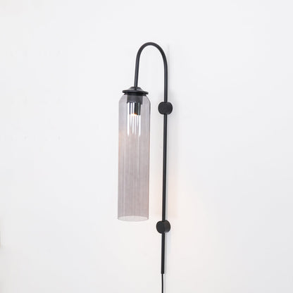 Sleek Glass Plug-In Wall Lamp with Adjustable Brightness & Easy Instal