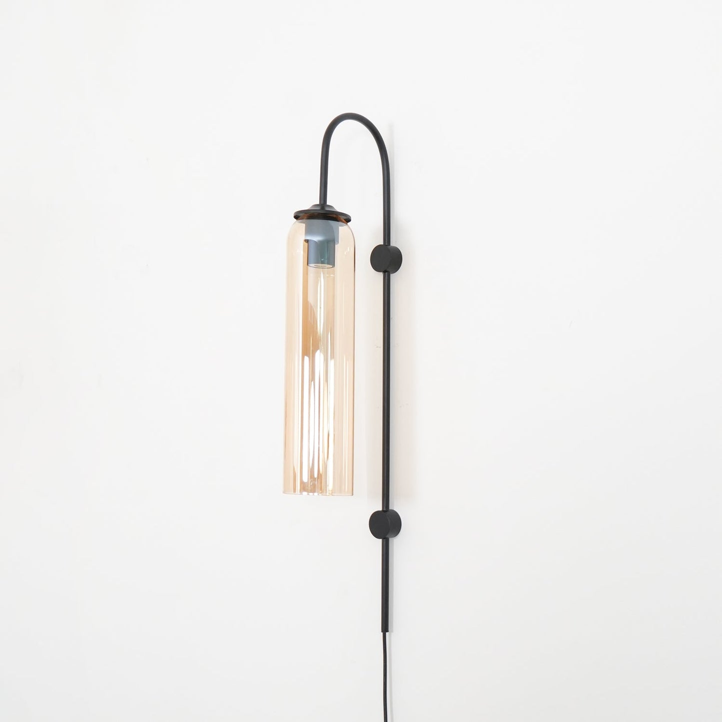 Sleek Glass Plug-In Wall Lamp with Adjustable Brightness & Easy Instal