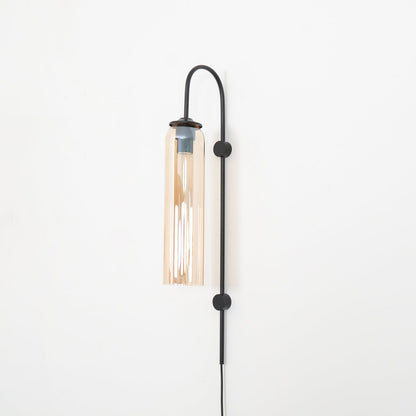 Sleek Glass Plug-In Wall Lamp with Adjustable Brightness & Easy Instal