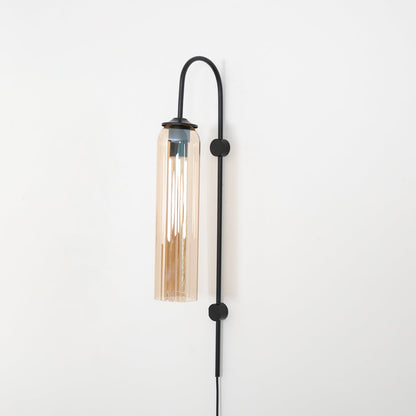 Sleek Glass Plug-In Wall Lamp with Adjustable Brightness & Easy Instal
