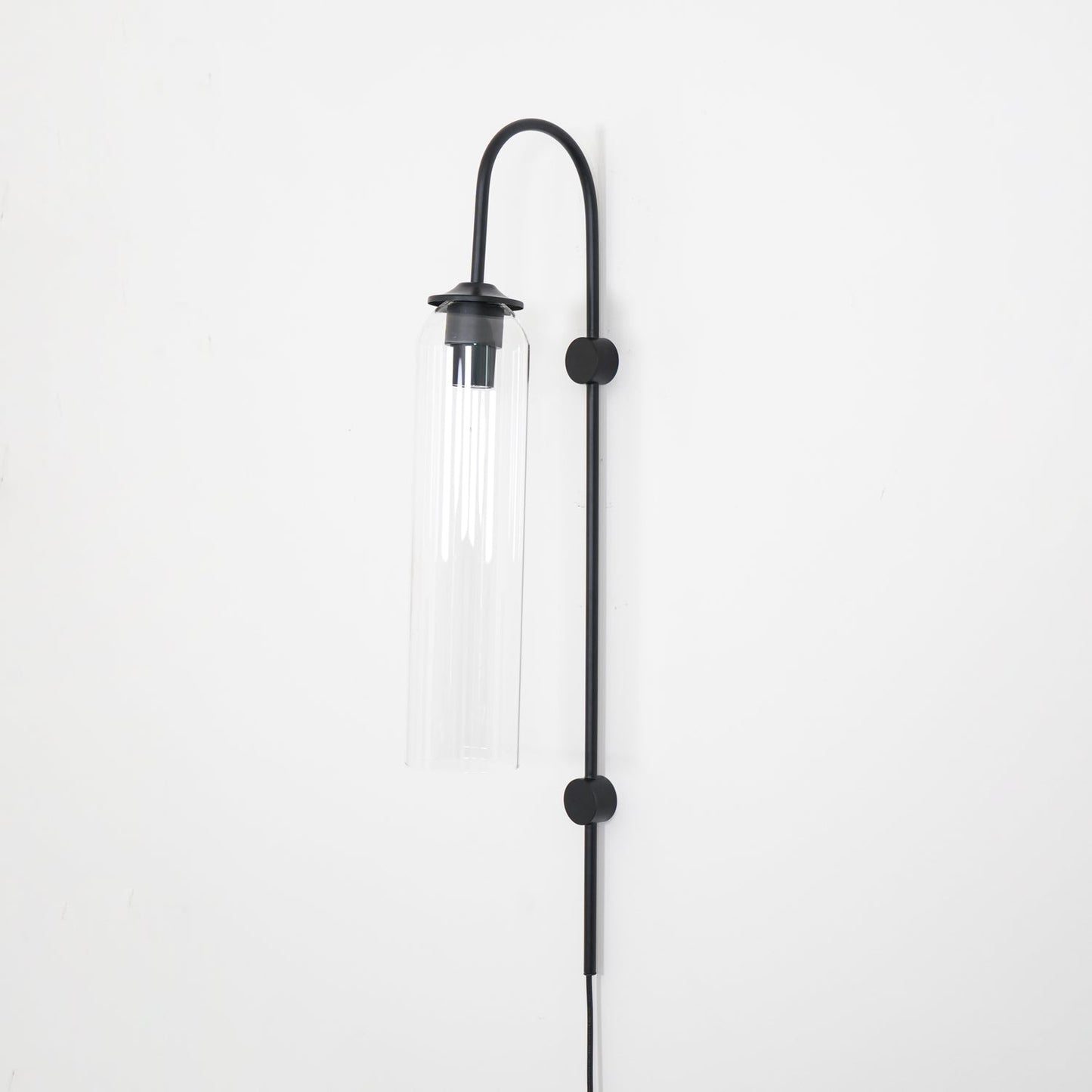 Sleek Glass Plug-In Wall Lamp with Adjustable Brightness & Easy Instal