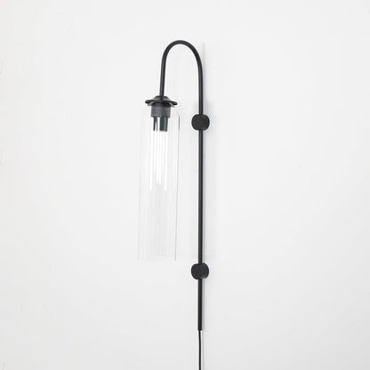 Sleek Glass Plug-In Wall Lamp with Adjustable Brightness & Easy Instal