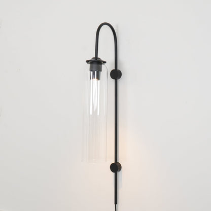 Sleek Glass Plug-In Wall Lamp with Adjustable Brightness & Easy Instal