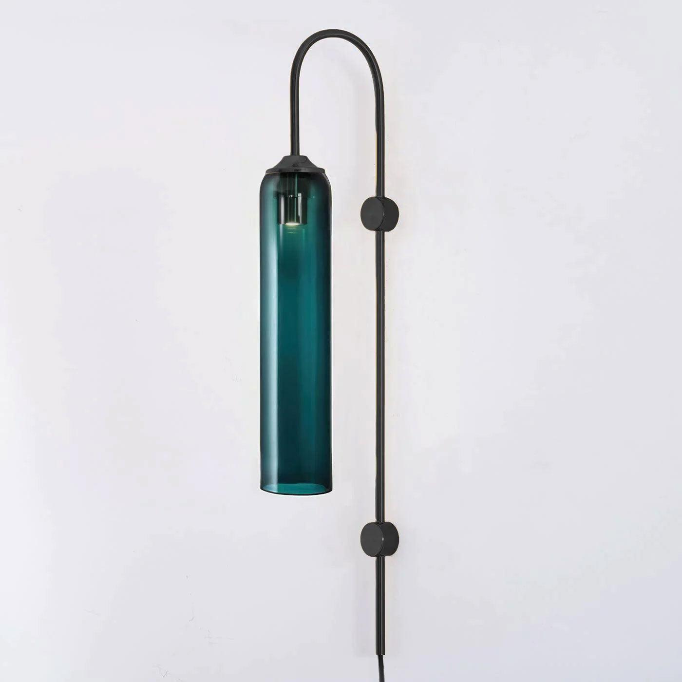 Sleek Glass Plug-In Wall Lamp with Adjustable Brightness & Easy Instal