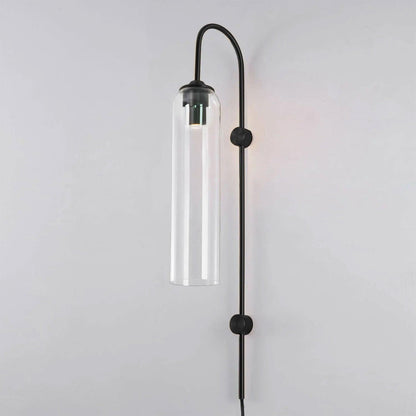 Sleek Glass Plug-In Wall Lamp with Adjustable Brightness & Easy Instal