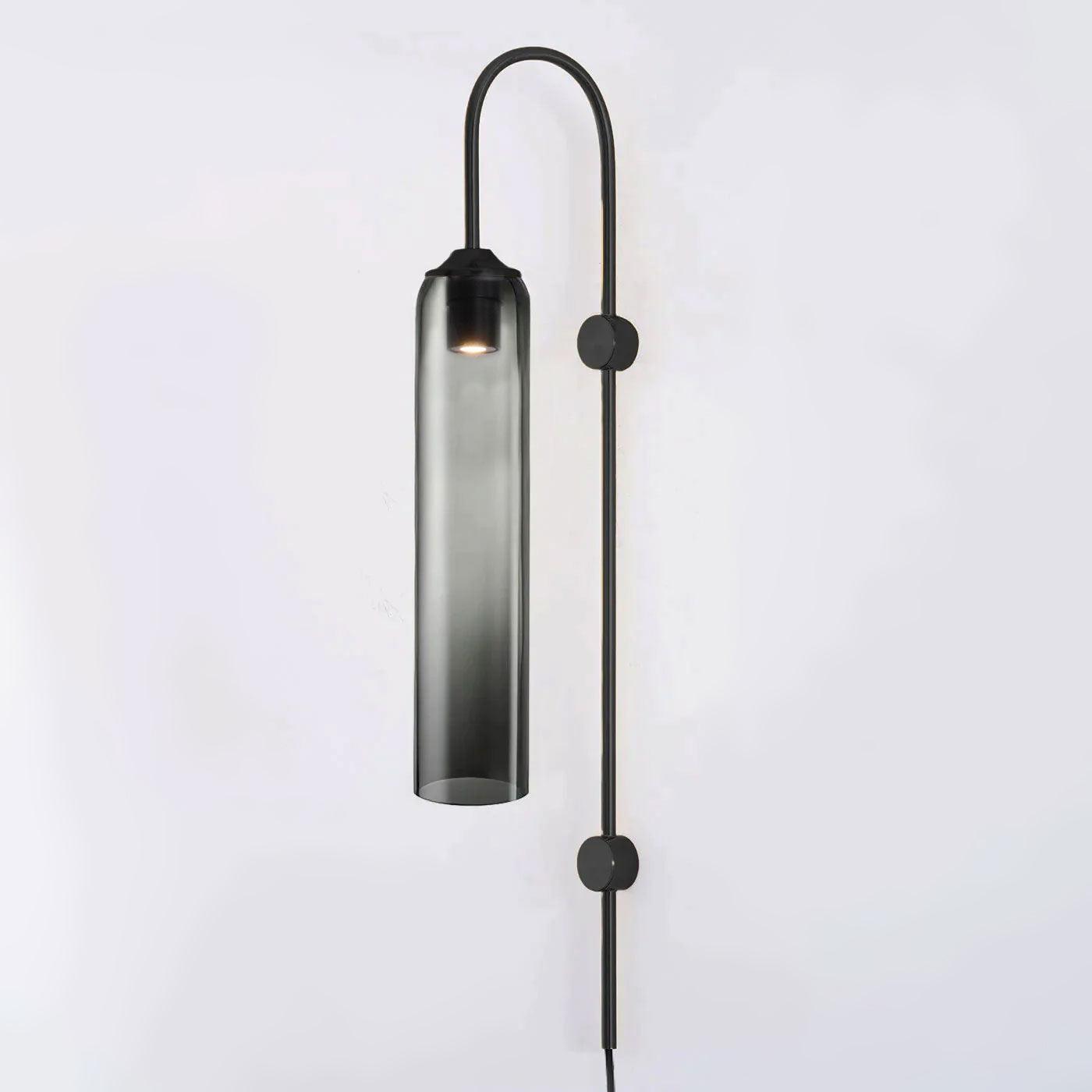 Sleek Glass Plug-In Wall Lamp with Adjustable Brightness & Easy Instal
