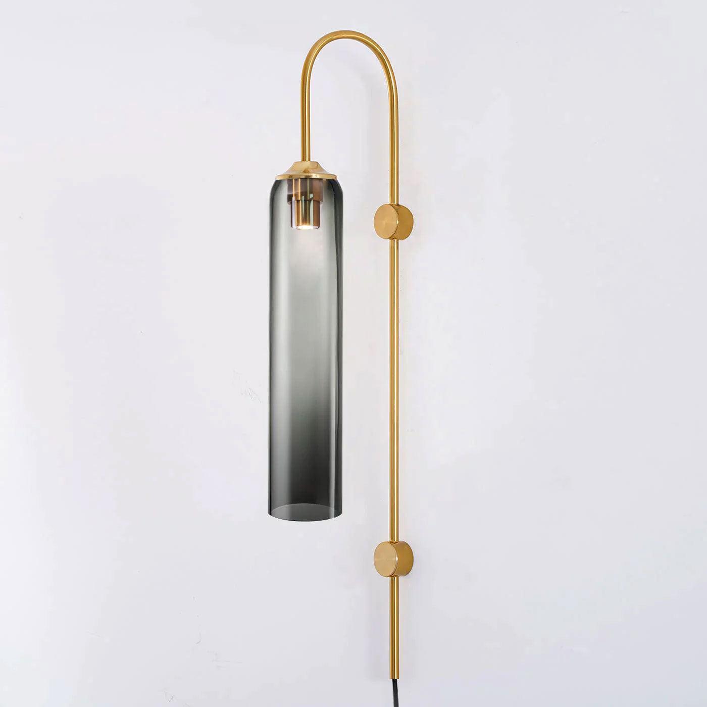 Sleek Glass Plug-In Wall Lamp with Adjustable Brightness & Easy Instal