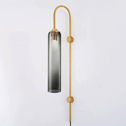Sleek Glass Plug-In Wall Lamp with Adjustable Brightness & Easy Instal
