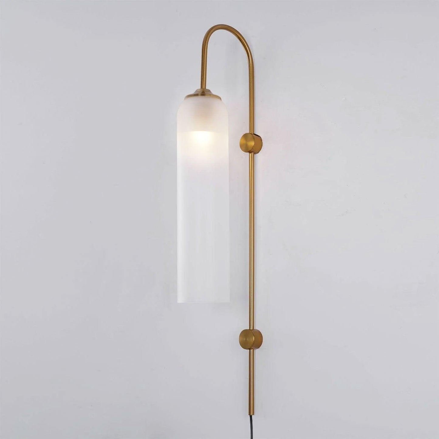 Sleek Glass Plug-In Wall Lamp with Adjustable Brightness & Easy Instal