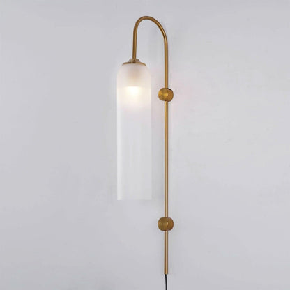 Sleek Glass Plug-In Wall Lamp with Adjustable Brightness & Easy Instal
