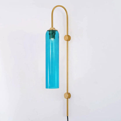 Sleek Glass Plug-In Wall Lamp with Adjustable Brightness & Easy Instal