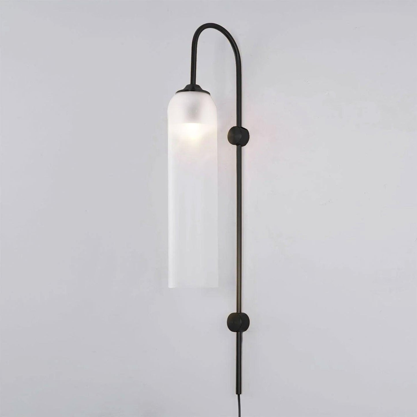 Sleek Glass Plug-In Wall Lamp with Adjustable Brightness & Easy Instal