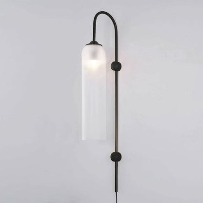Sleek Glass Plug-In Wall Lamp with Adjustable Brightness & Easy Instal