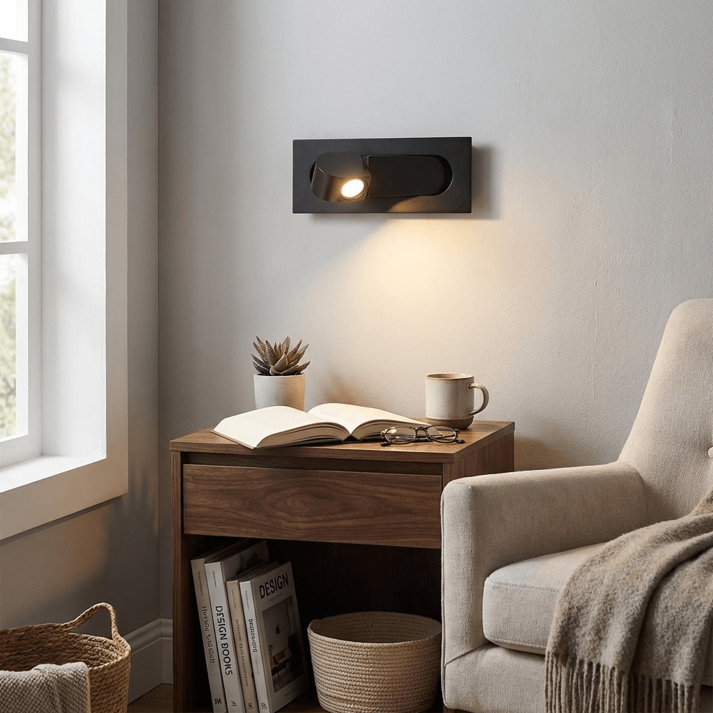 Sleek LED Bedside Reading Light with Adjustable Brightness and Touch C