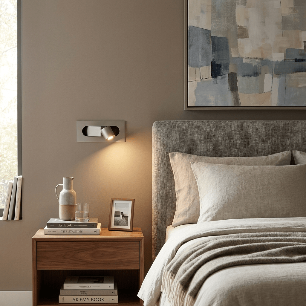 Sleek LED Bedside Reading Light with Adjustable Brightness and Touch C