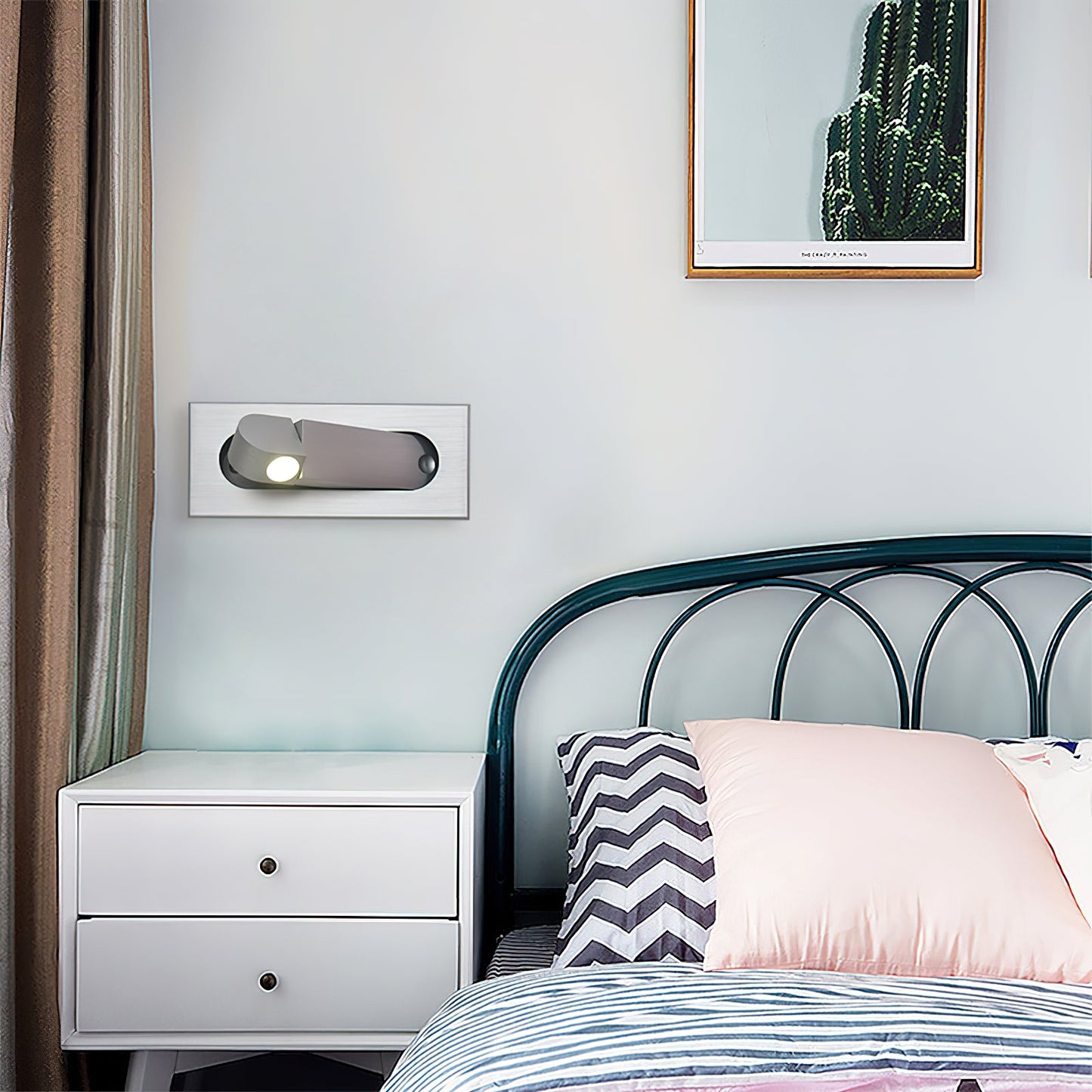 Sleek LED Bedside Reading Light with Adjustable Brightness and Touch C