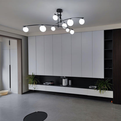 Elegant Long Arm Chandelier with Adjustable Arms and Dimmable Lighting