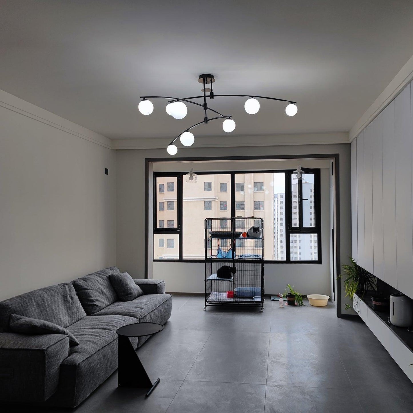 Elegant Long Arm Chandelier with Adjustable Arms and Dimmable Lighting