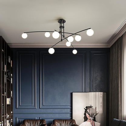 Elegant Long Arm Chandelier with Adjustable Arms and Dimmable Lighting
