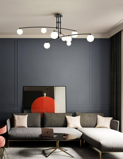 Elegant Long Arm Chandelier with Adjustable Arms and Dimmable Lighting