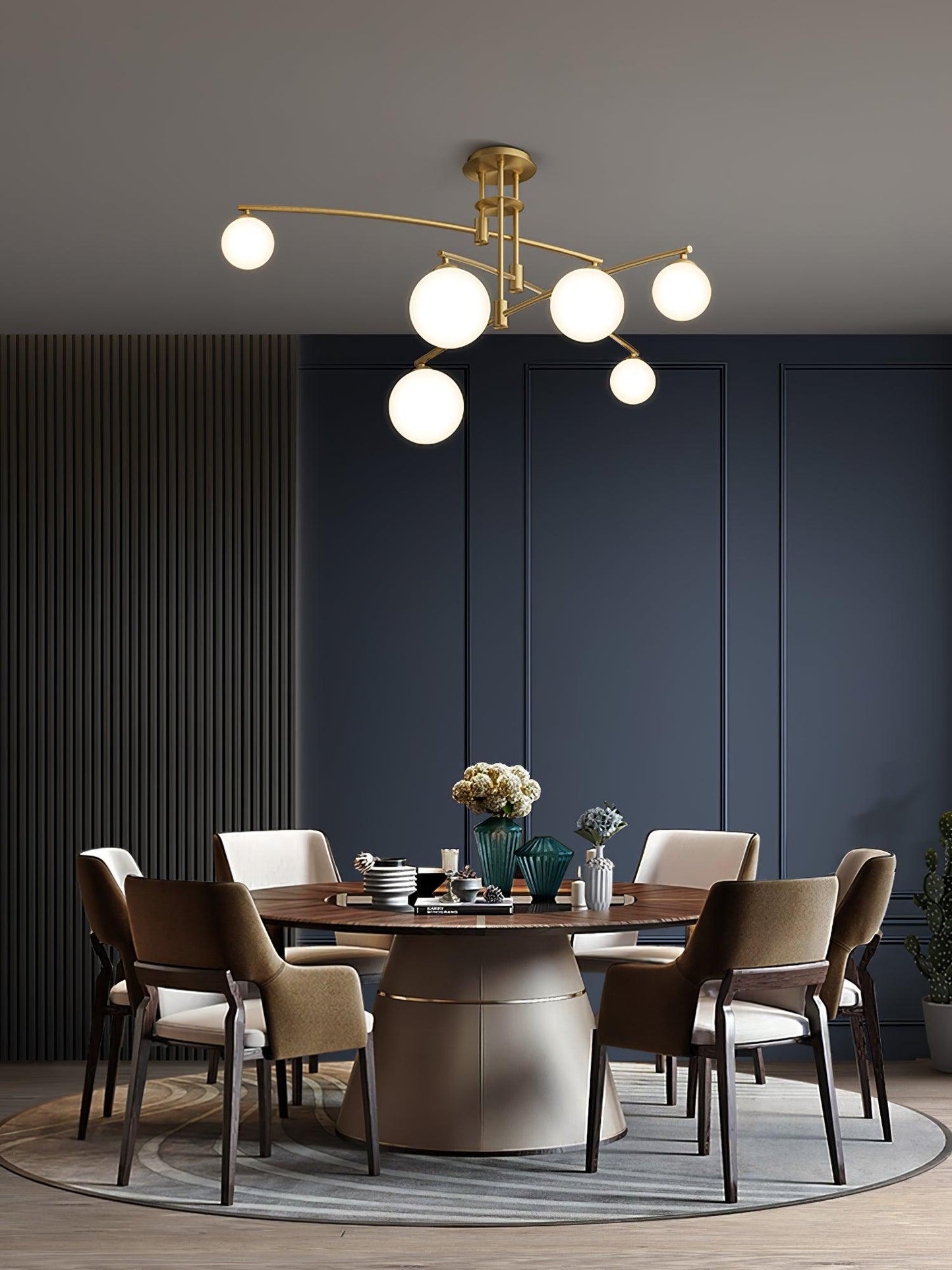 Elegant Long Arm Chandelier with Adjustable Arms and Dimmable Lighting