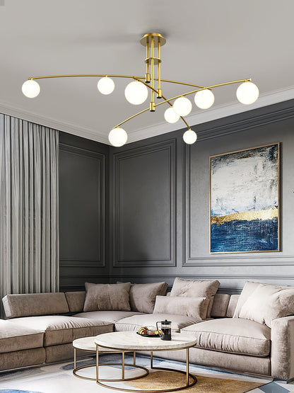 Elegant Long Arm Chandelier with Adjustable Arms and Dimmable Lighting