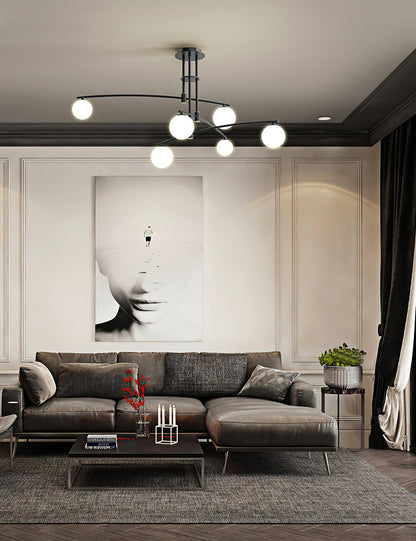 Elegant Long Arm Chandelier with Adjustable Arms and Dimmable Lighting