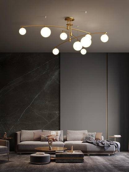 Elegant Long Arm Chandelier with Adjustable Arms and Dimmable Lighting